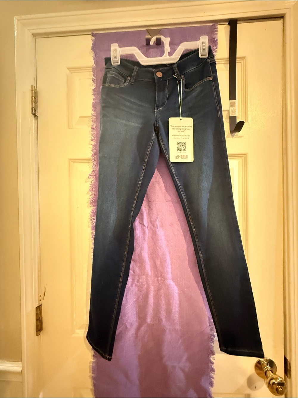1822 Denim Women's Dark Blue High-Rise Skinny Jeans - Picture 2 of 4